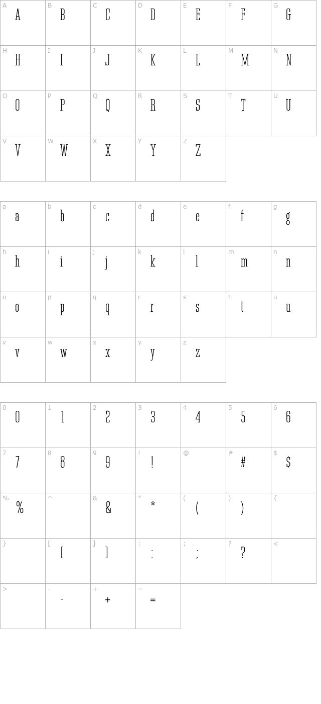 tower-cg-condensed character map