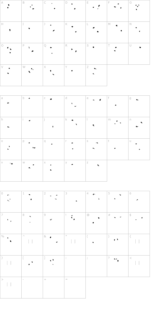 toxin-spots character map