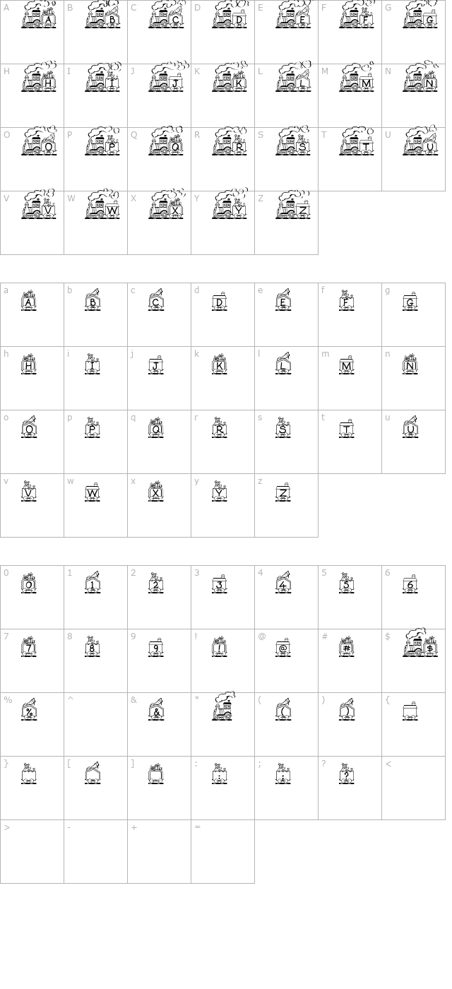 Toy Train character map