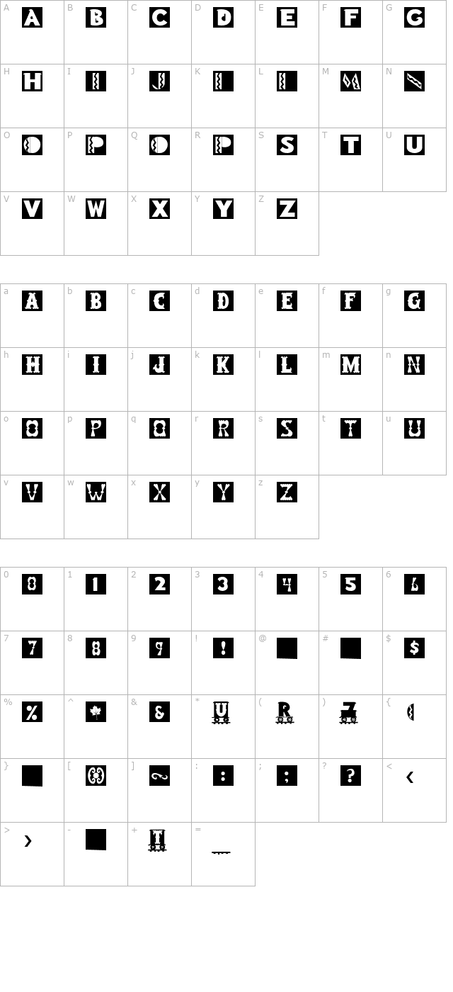 toyblock-regular character map