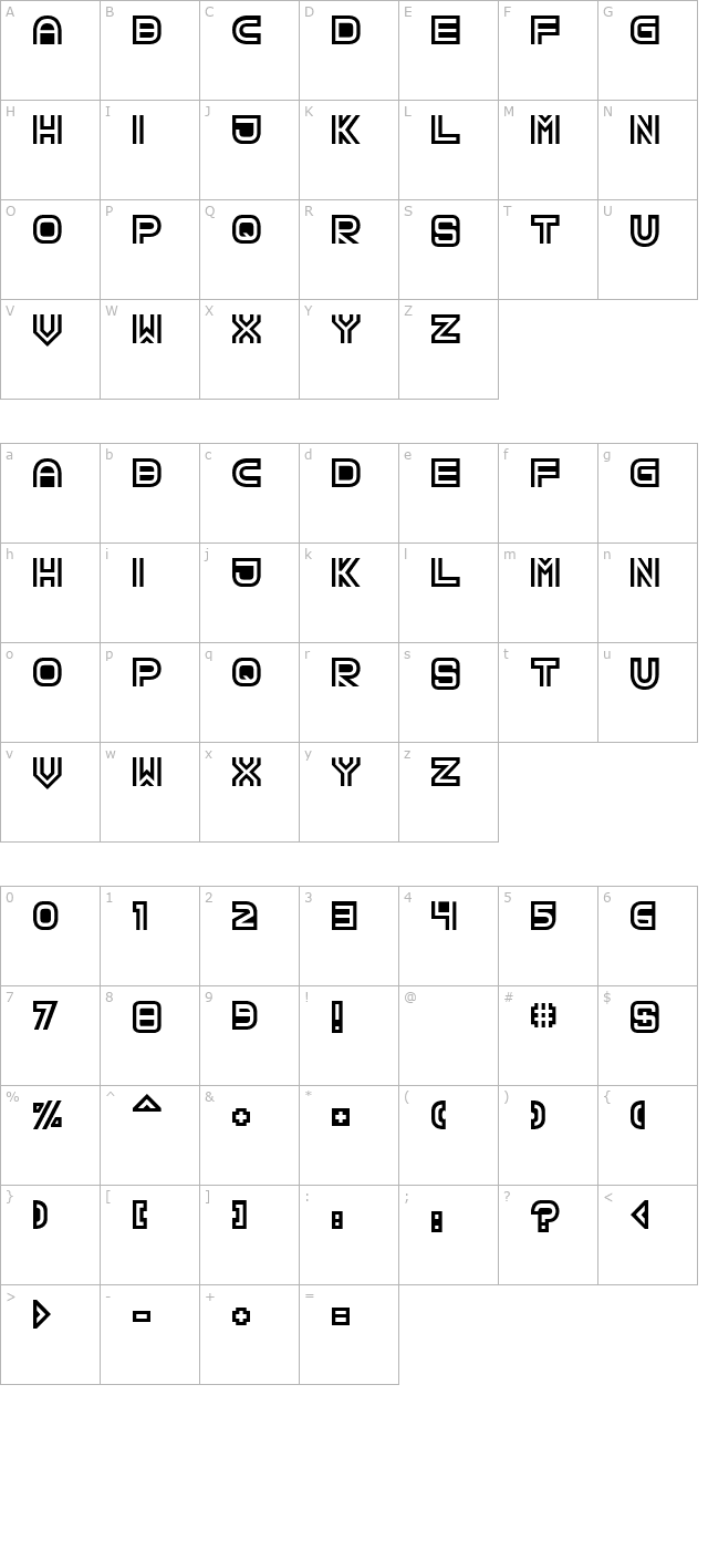 TPF Creol character map