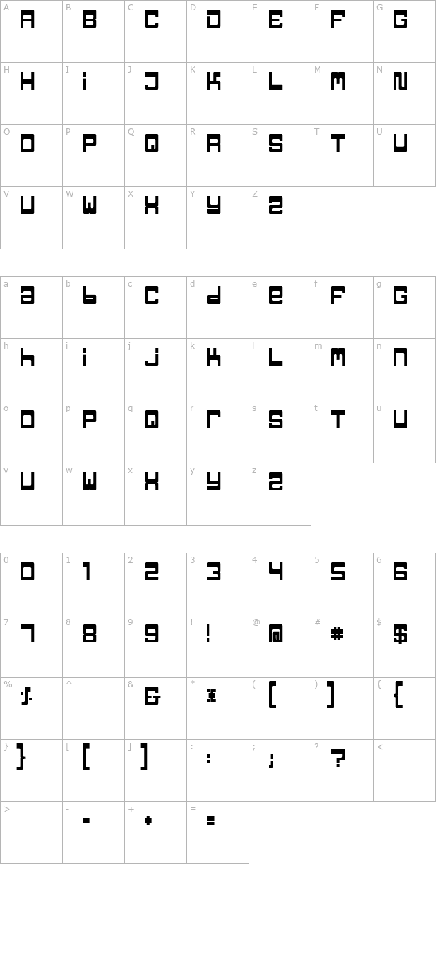 TPF Jaib Bold character map