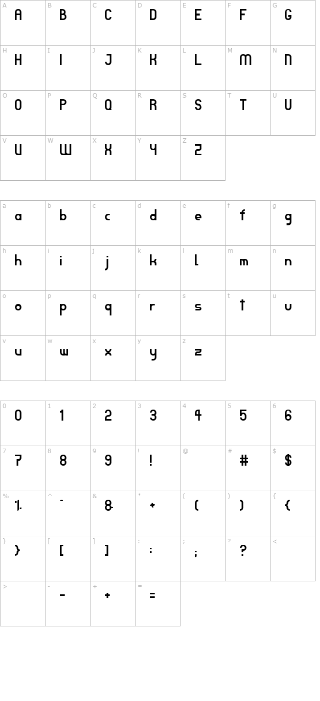 TPF Janus character map