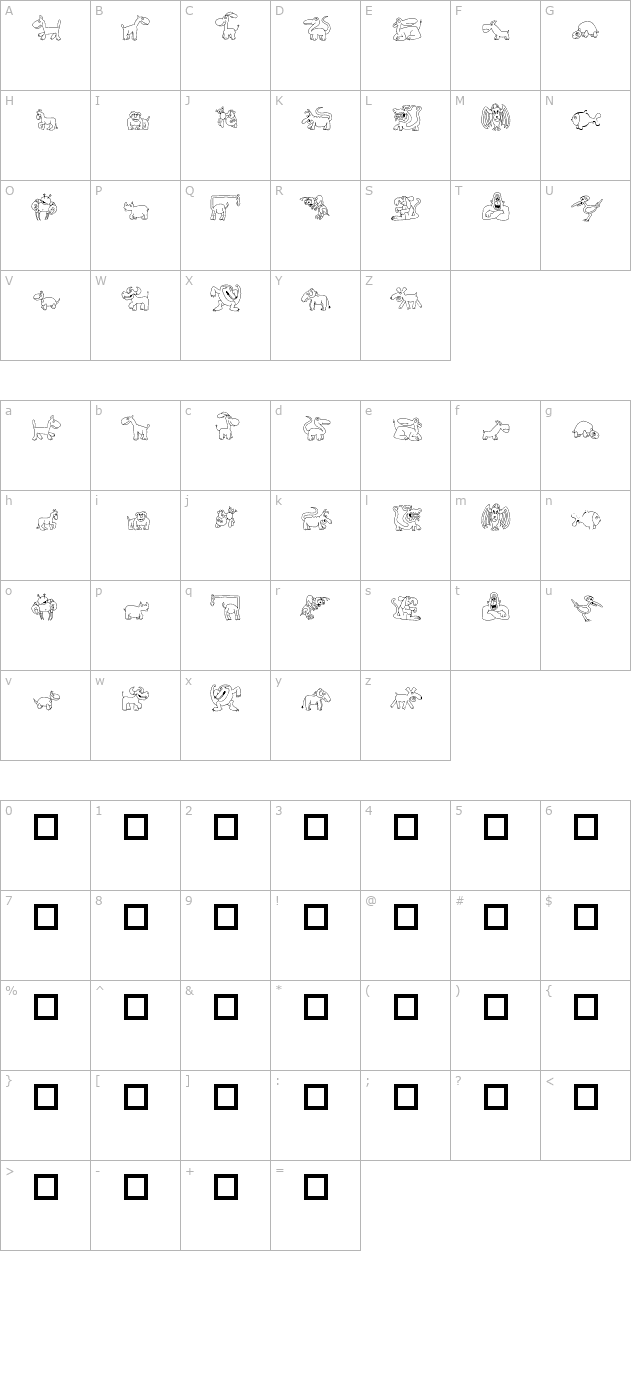 TPF Ubiquitous character map