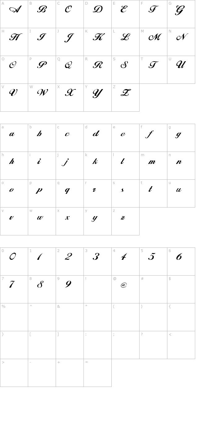 TQF_ AllisonScript character map