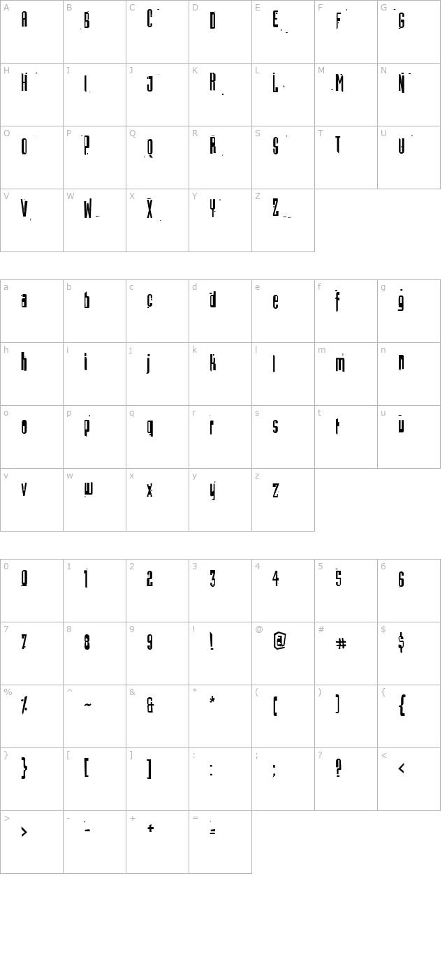 TR Batmos character map