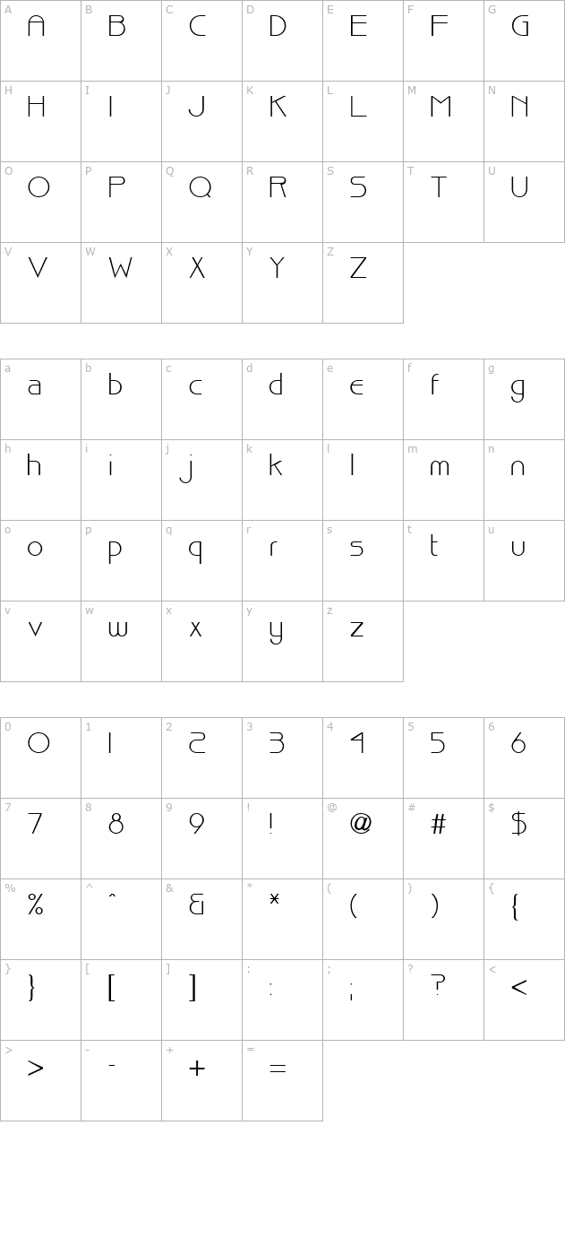 tr-brisk character map