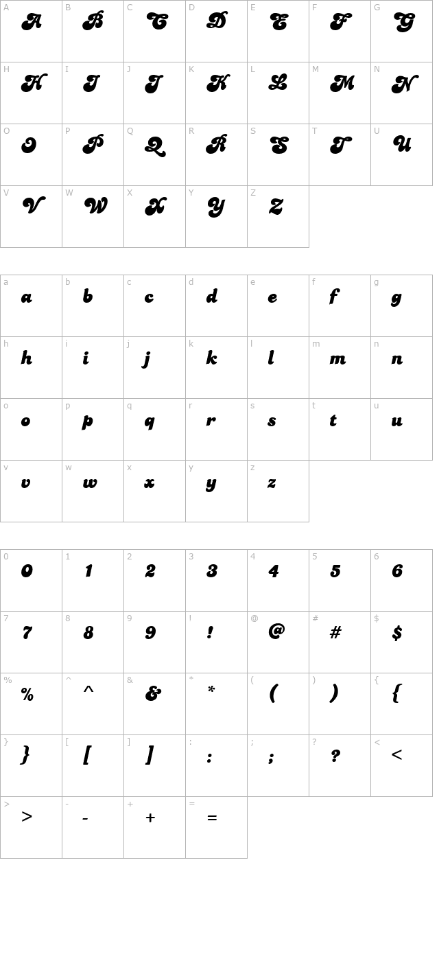 tr-candice character map