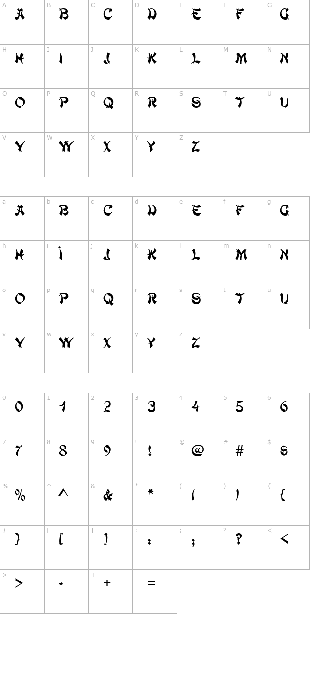 TR ChowMein character map