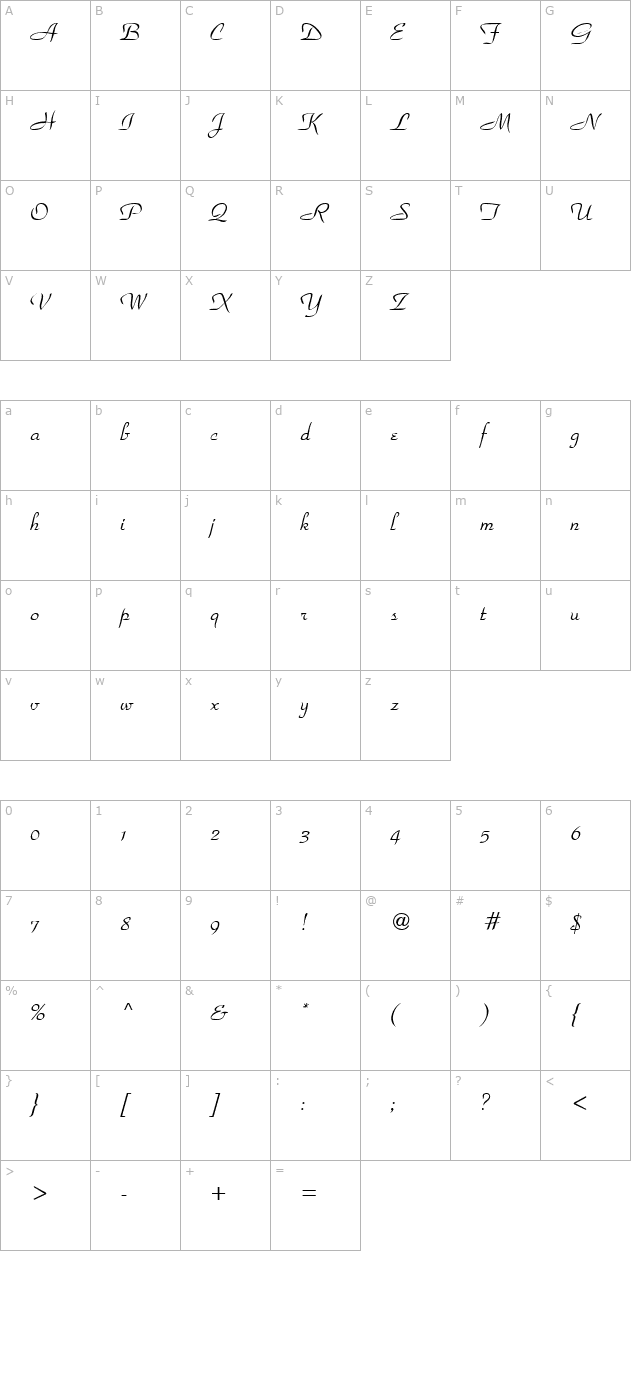 tr-paradise-plain character map