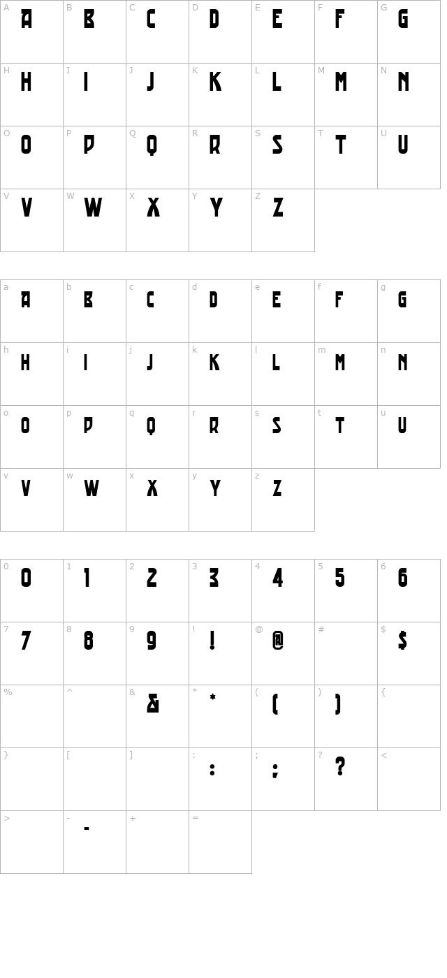 TradingPostNF character map