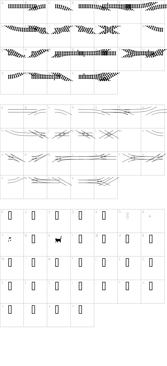 TrainTracks character map