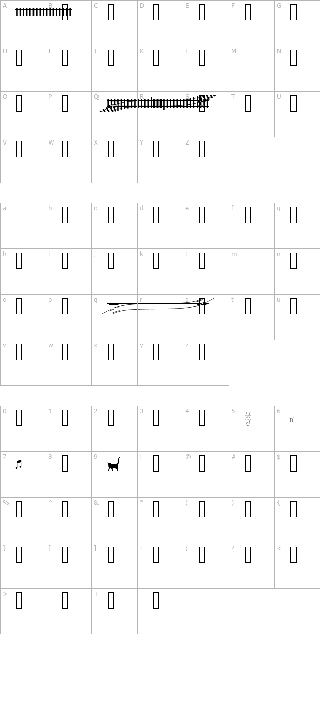 TrainTracksDemo character map