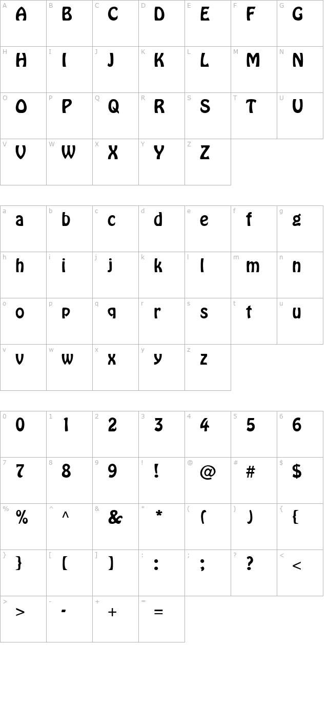 Tramp Normal character map