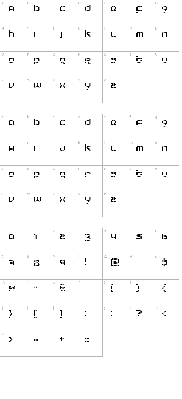 tranceform character map