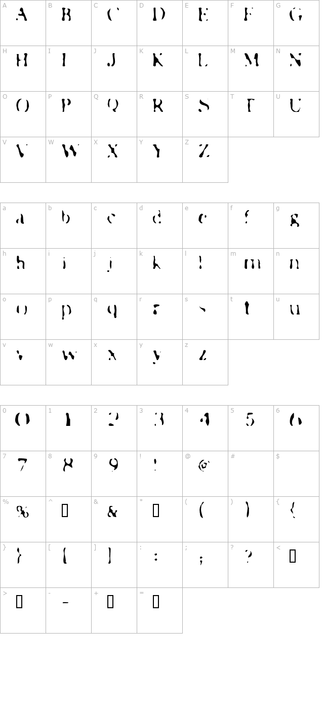 transfer51 character map