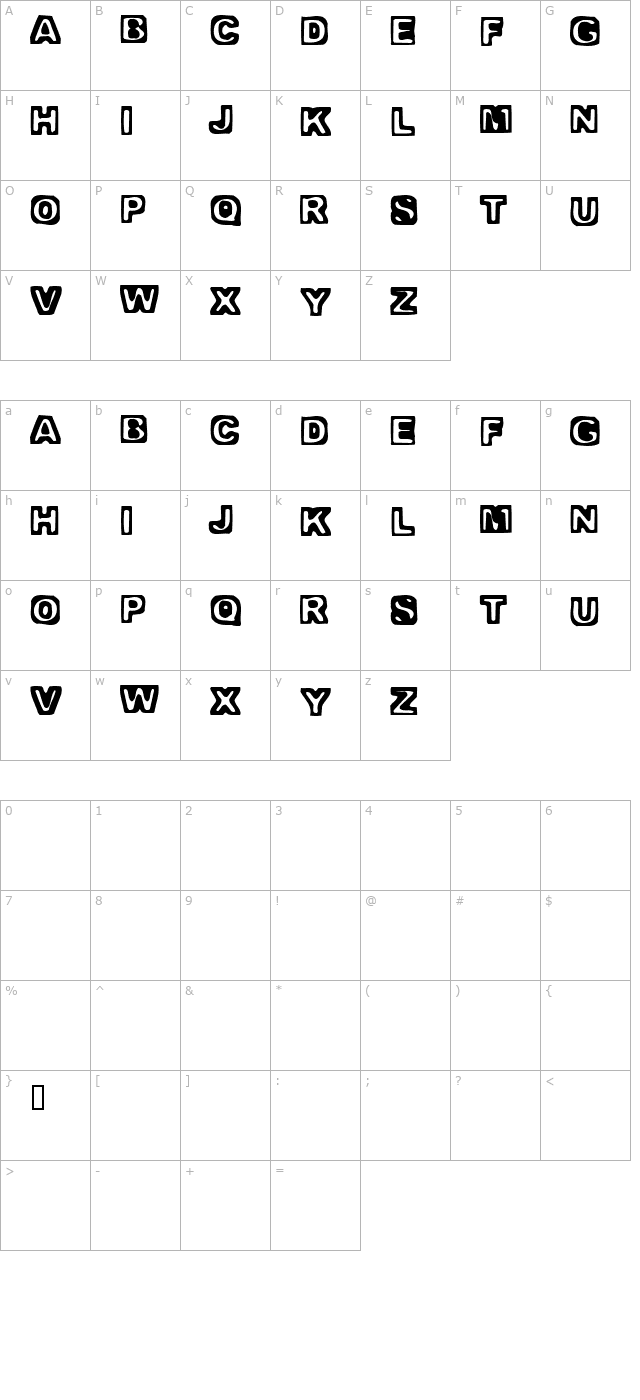 trapped-heavy character map