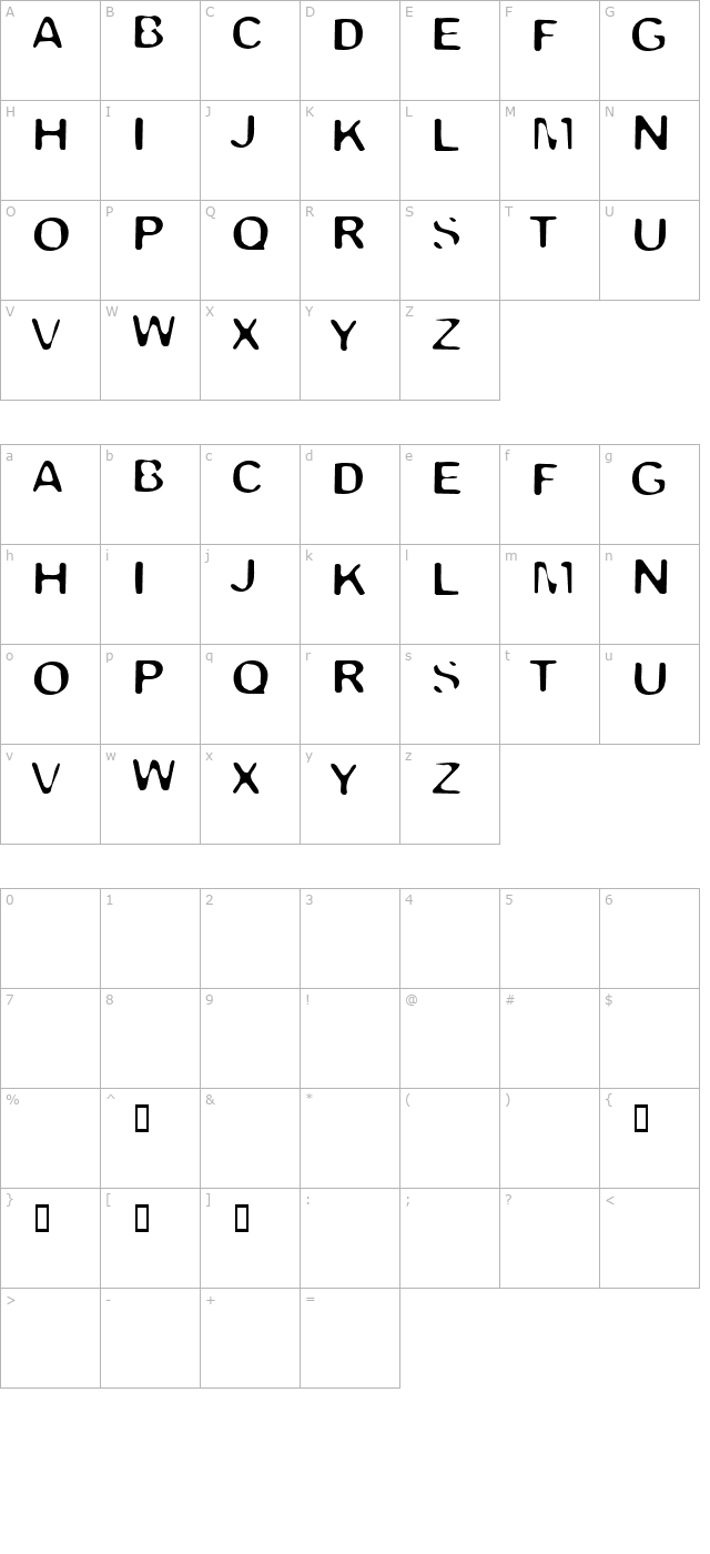 Trapped Light character map