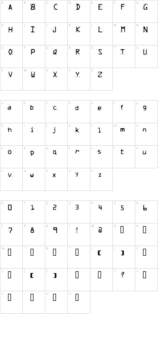 trash character map