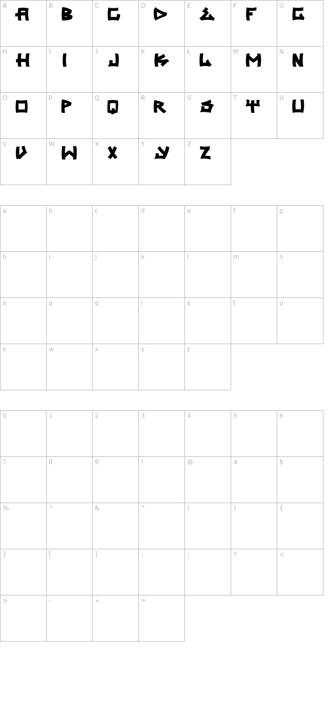 trasher 2 character map