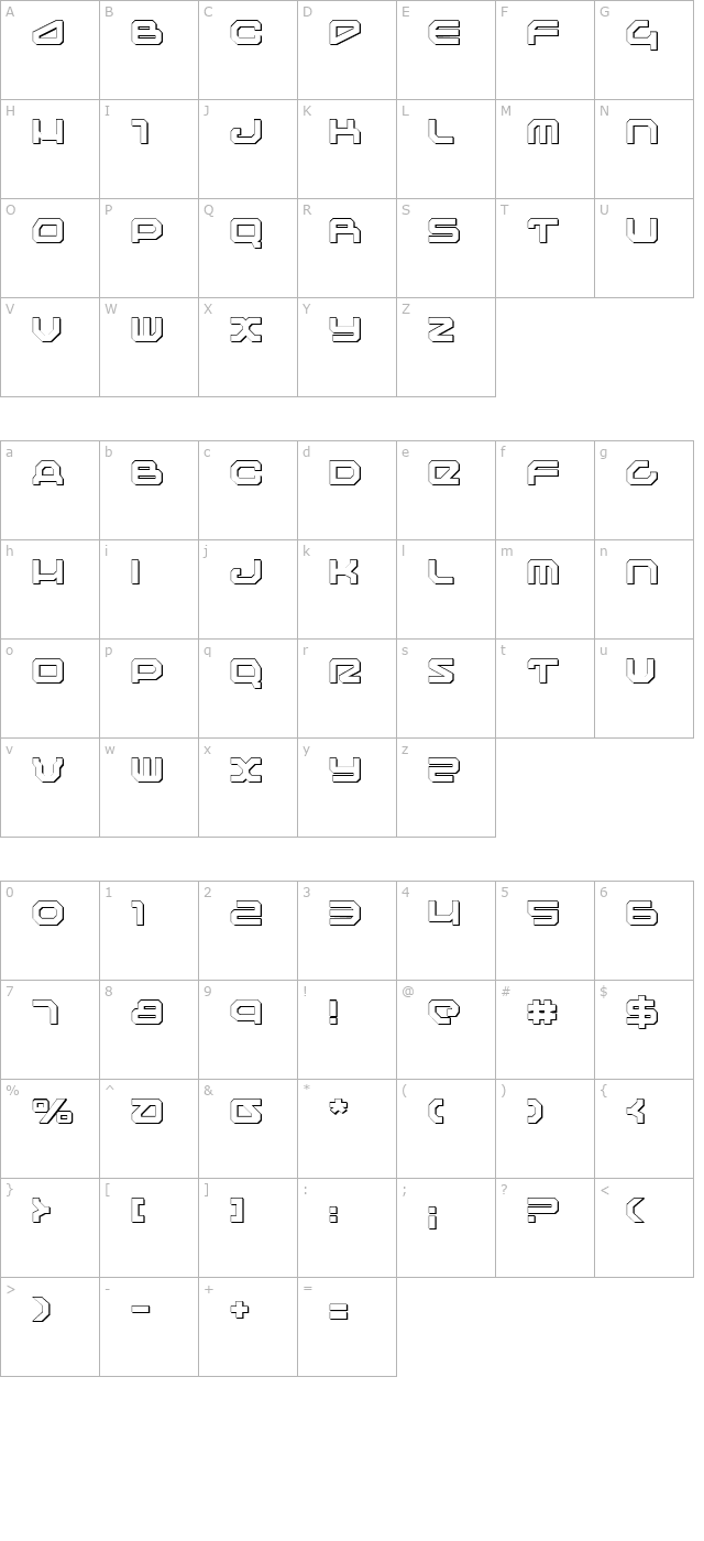 Traveler Shadow character map