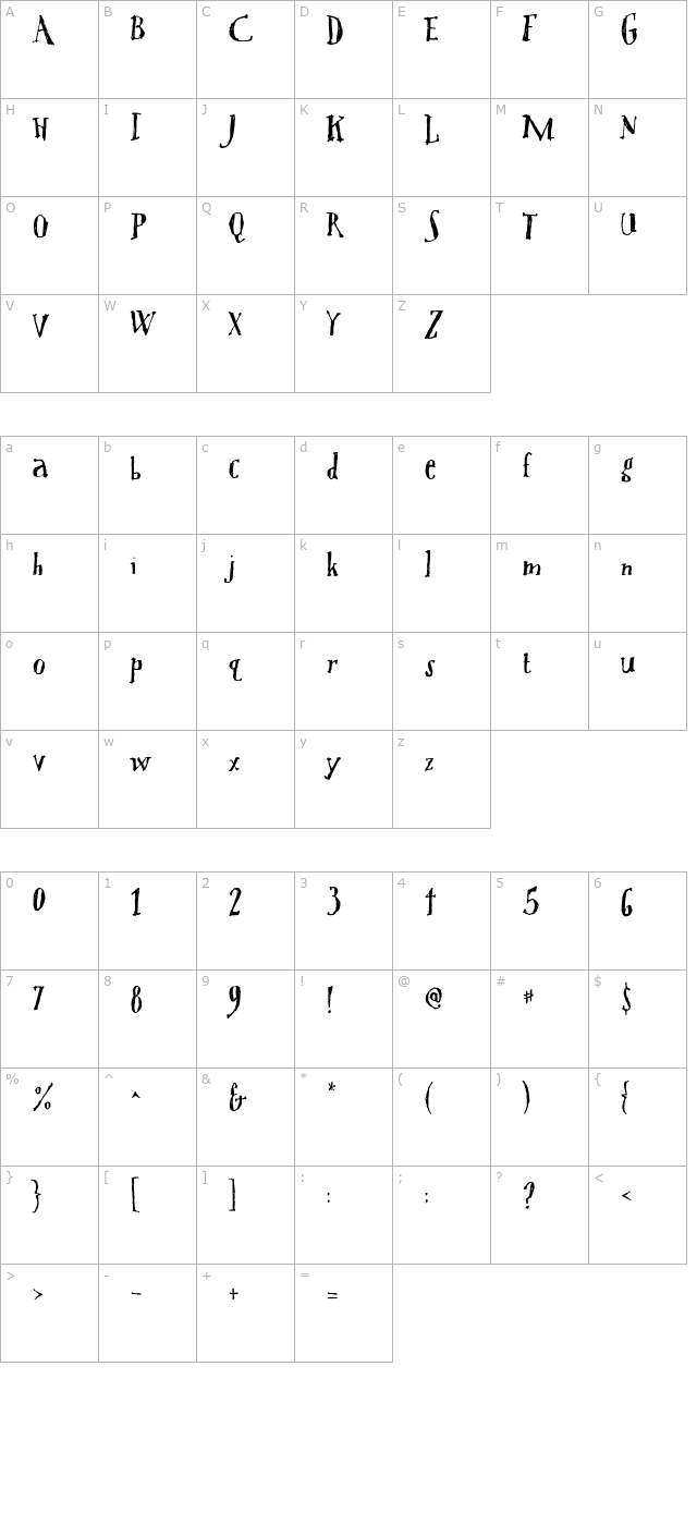 tree-persimmon character map