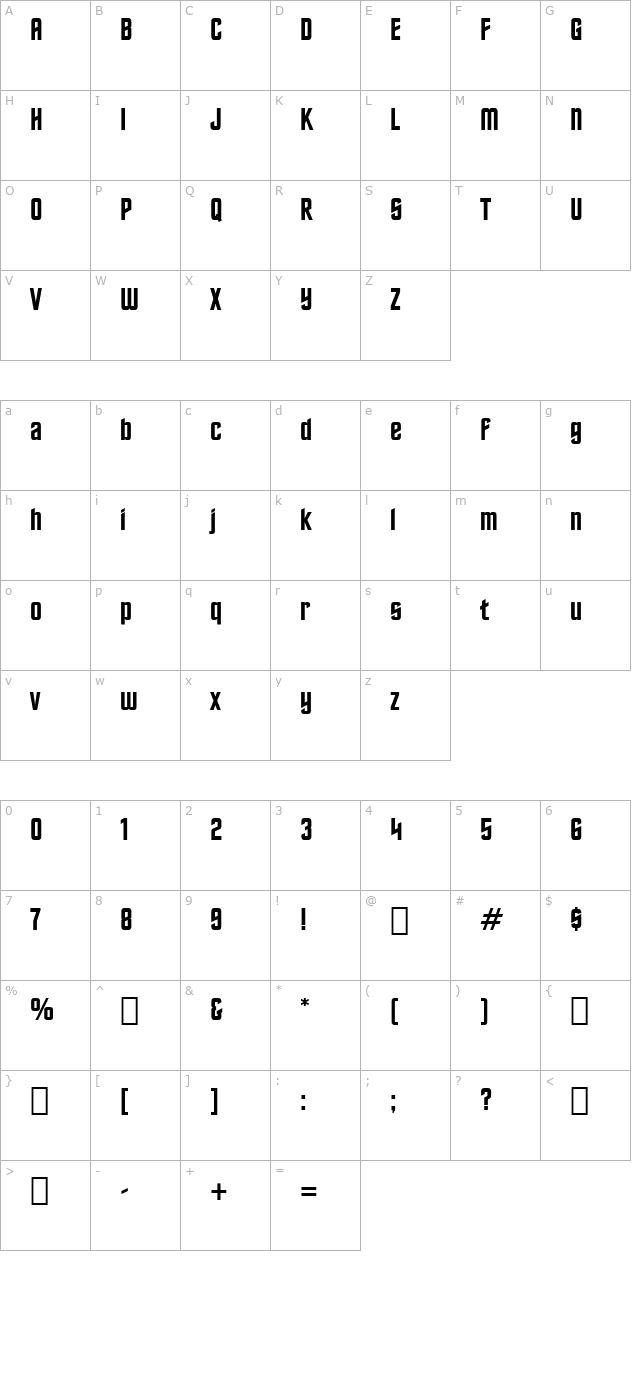 Trek Classic Credits character map