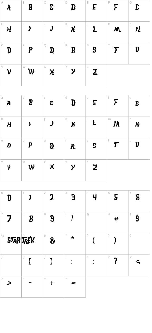 Trek Disruptor Blast character map