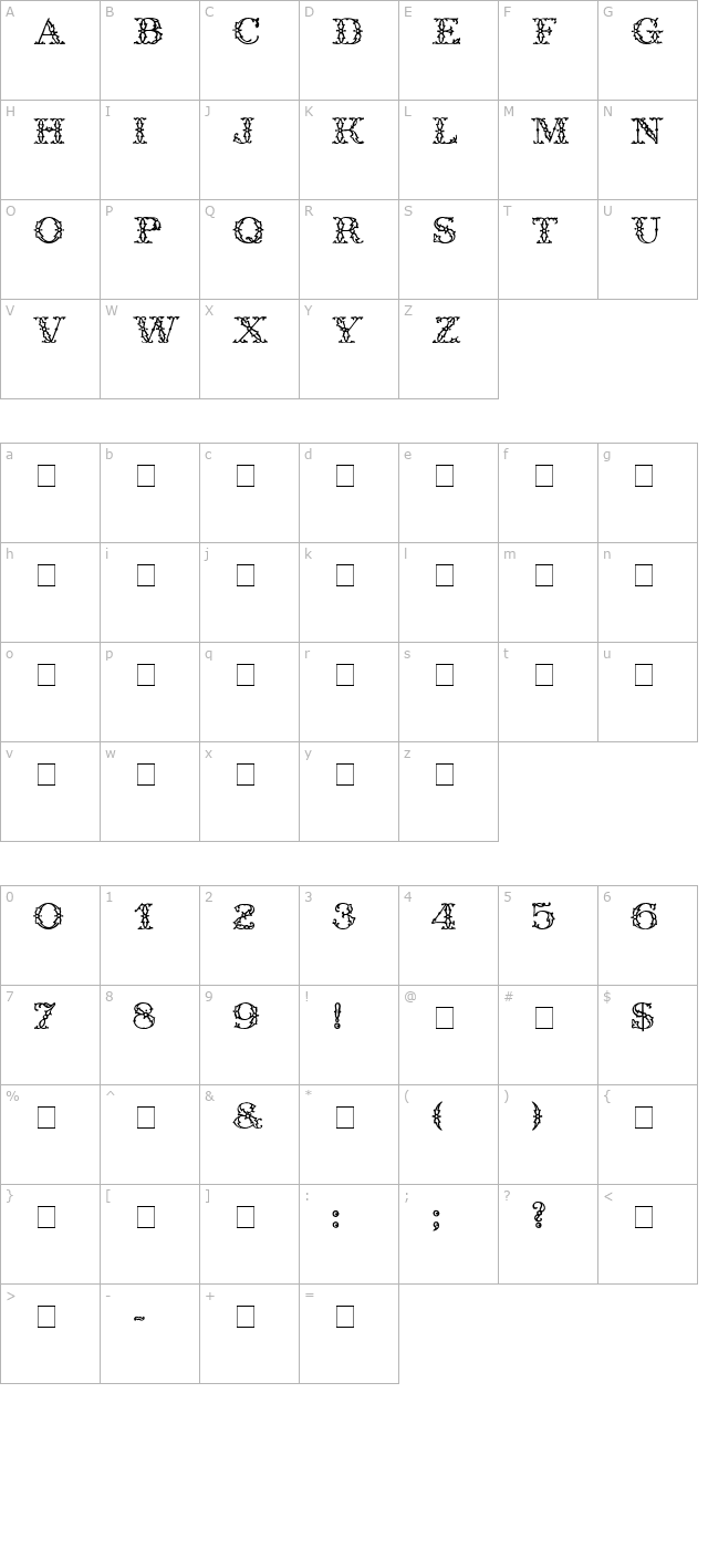 Trellis Display Caps SSi character map