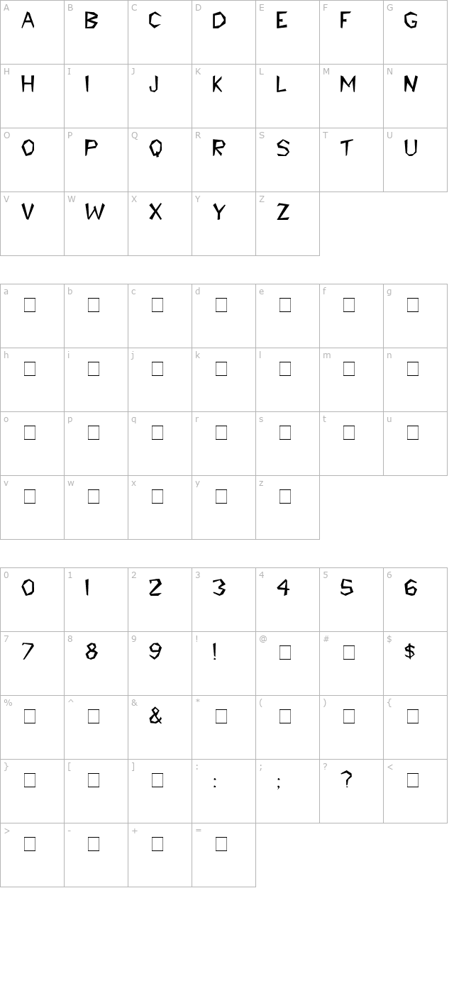 Tribal Display Caps SSi character map