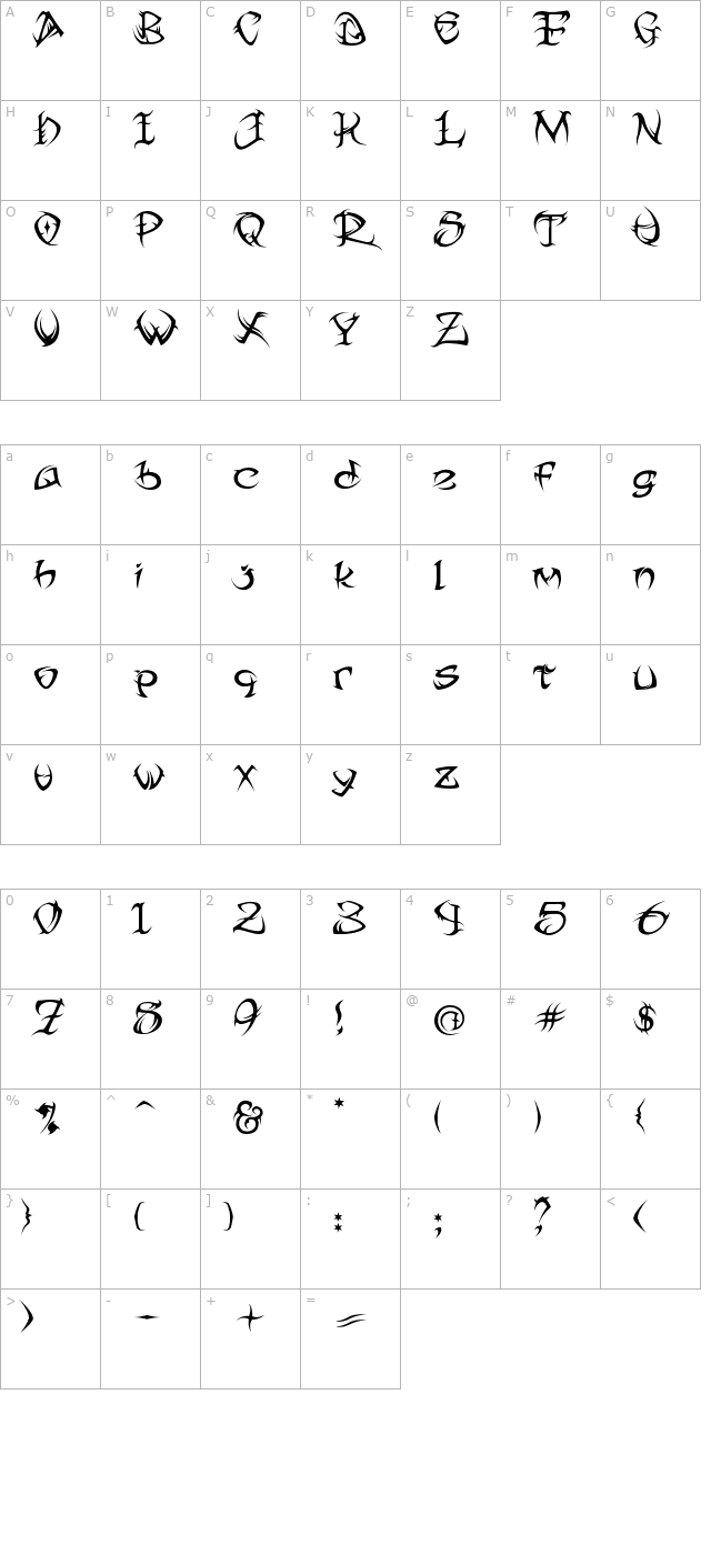 Tribal Two character map