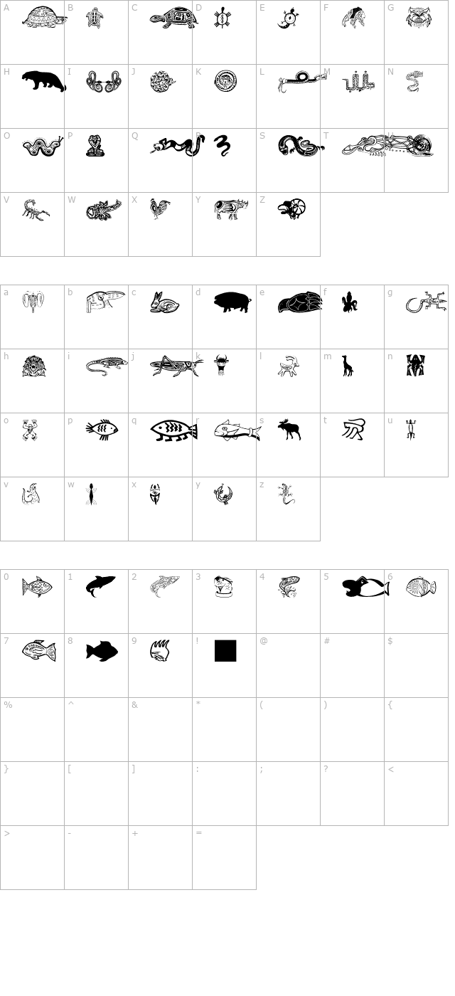 TribalFigTwo character map