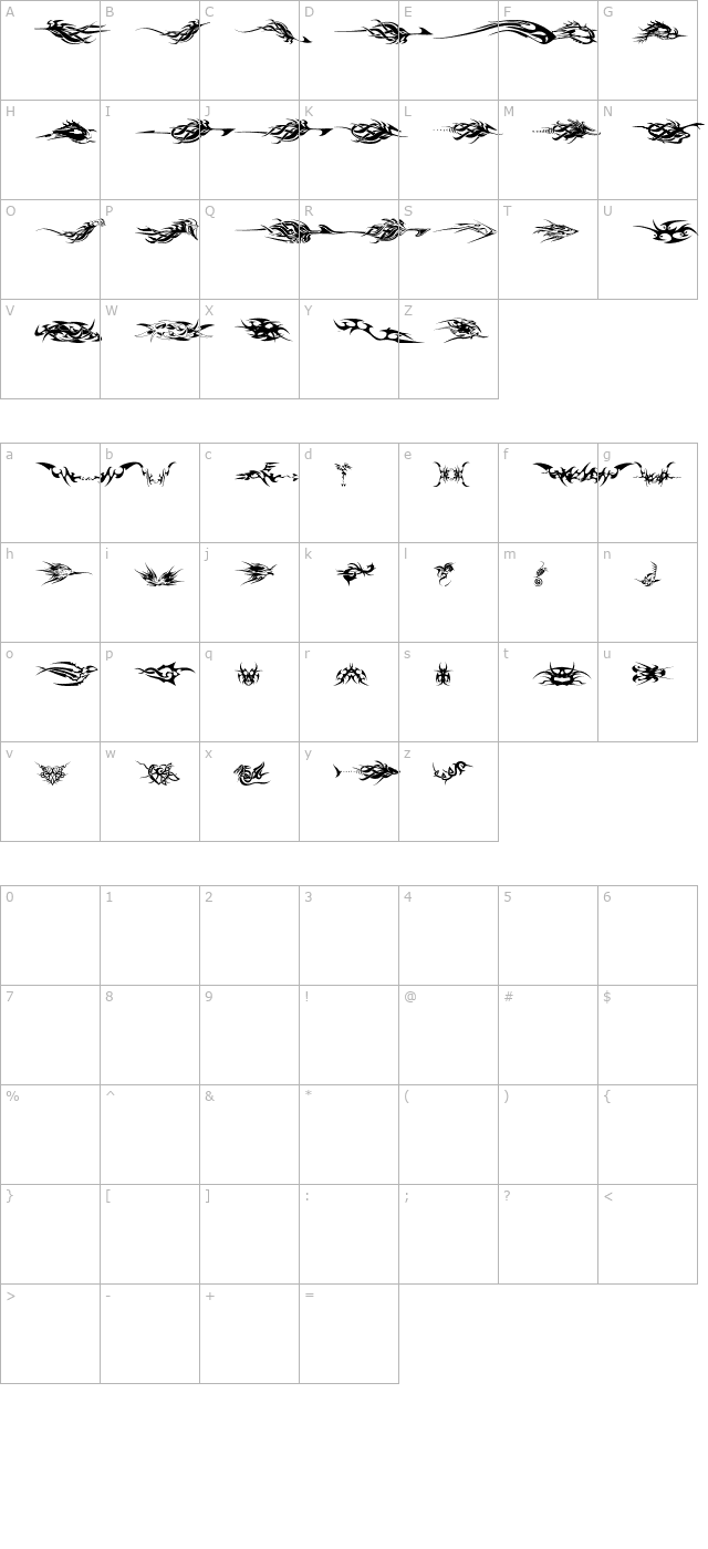 tribalz character map