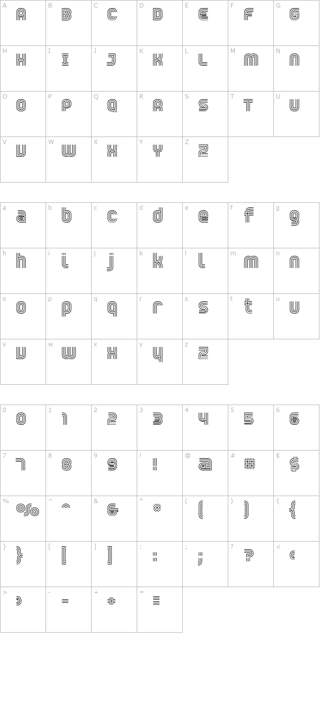 Trisect Light character map