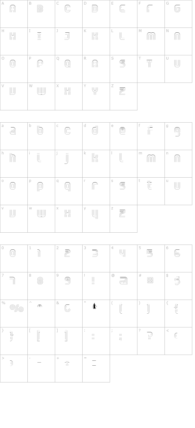 trisect-thin character map