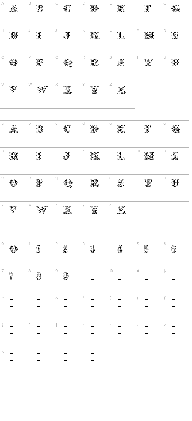 tropicana character map