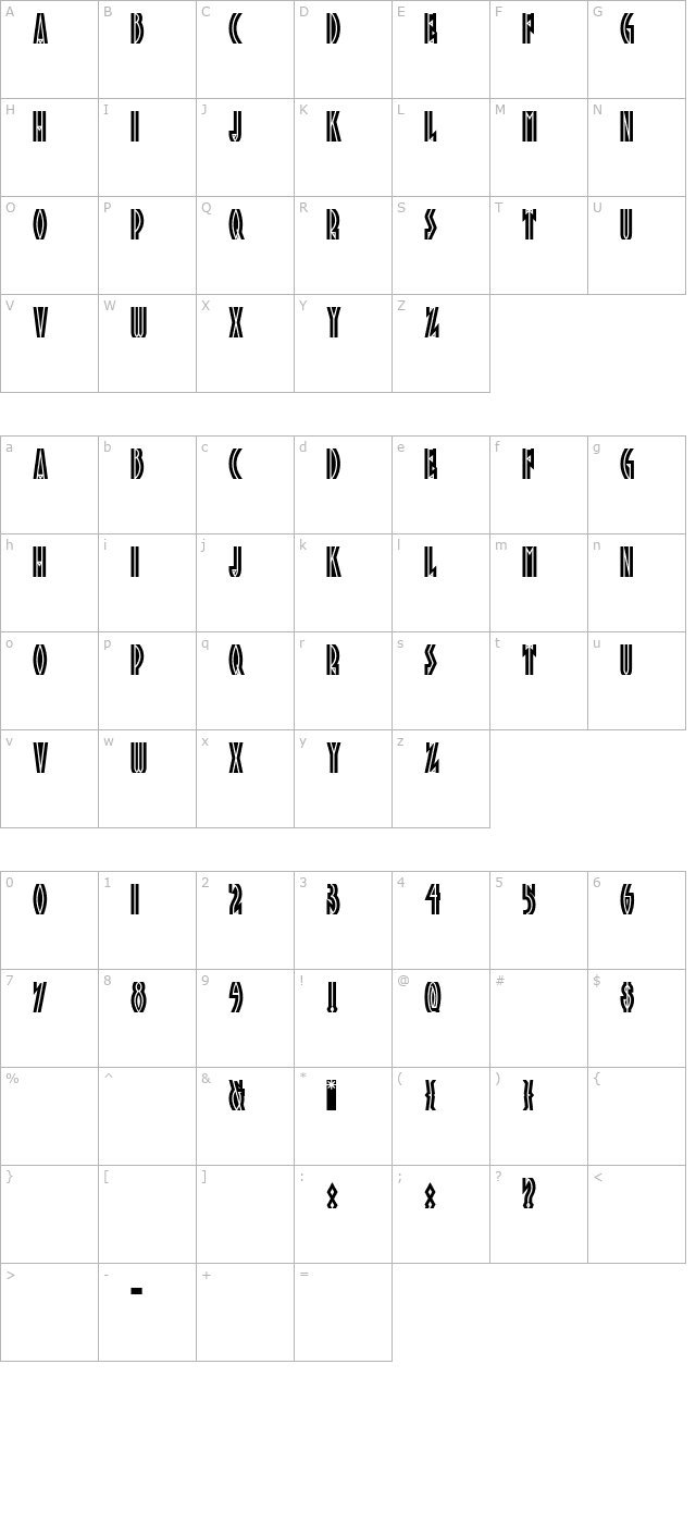 tropicananf character map