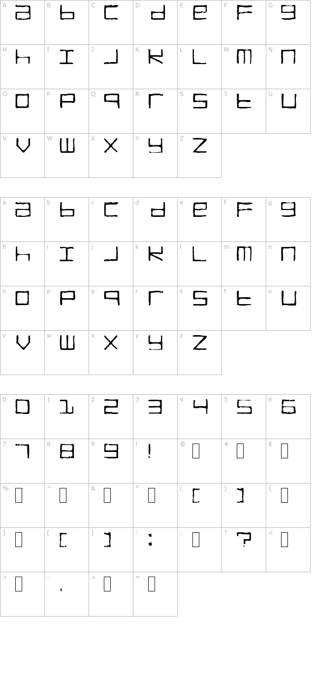 TRUCK Transmission character map