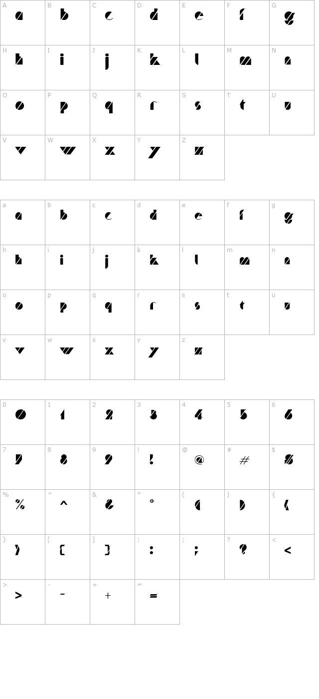 truffle-regular character map