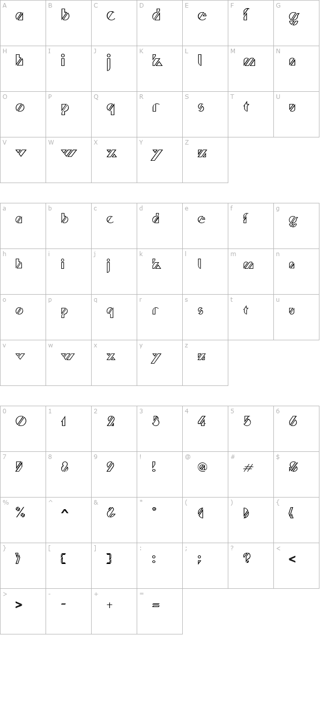 trufflette-regular character map