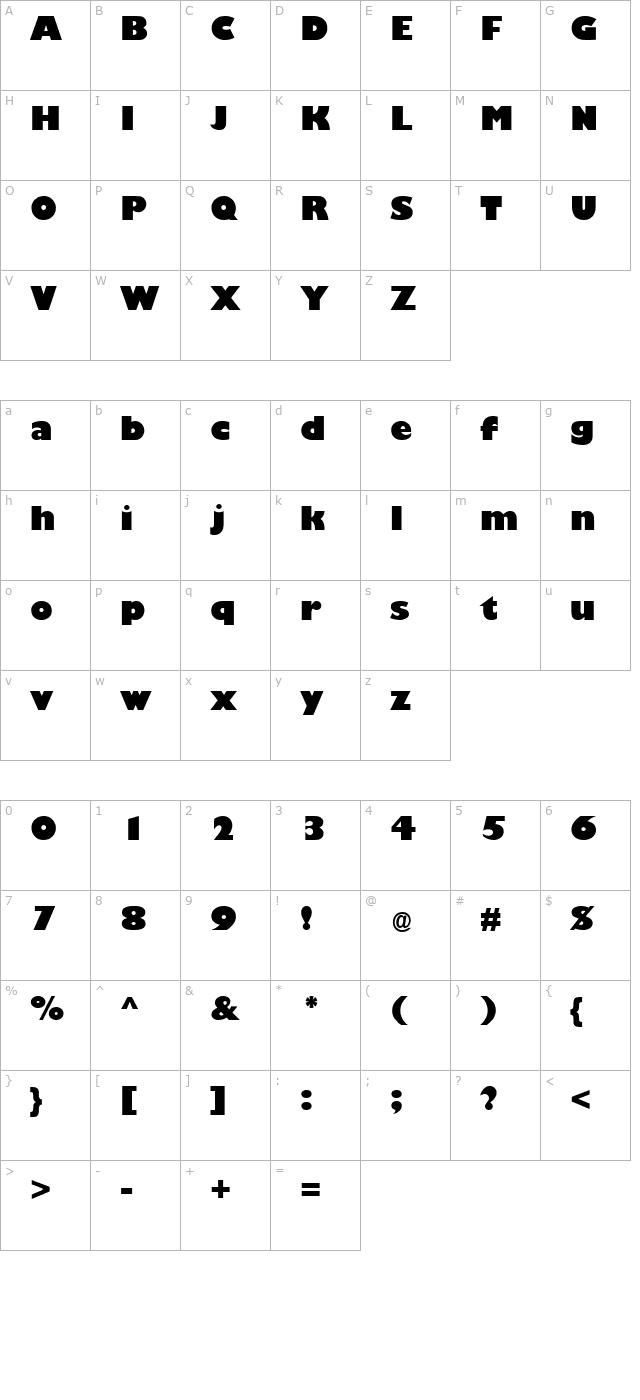 Trumania EEN Plain character map