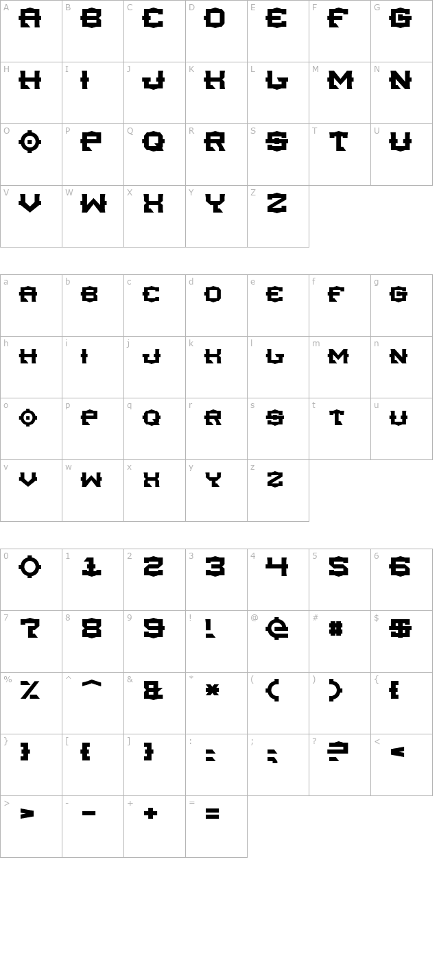 tsa-normal character map