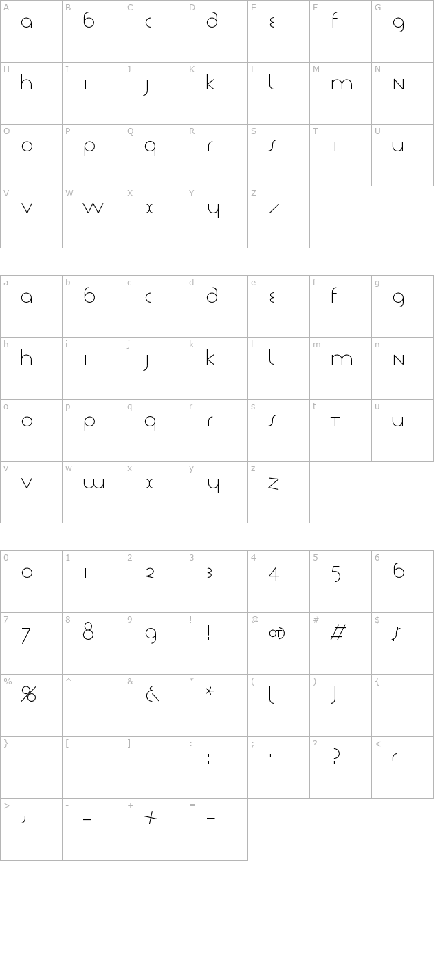 tschichlight-light character map