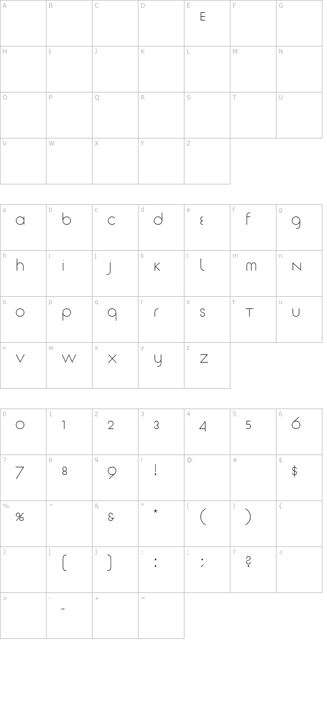 TschicholdArchiType Normal character map