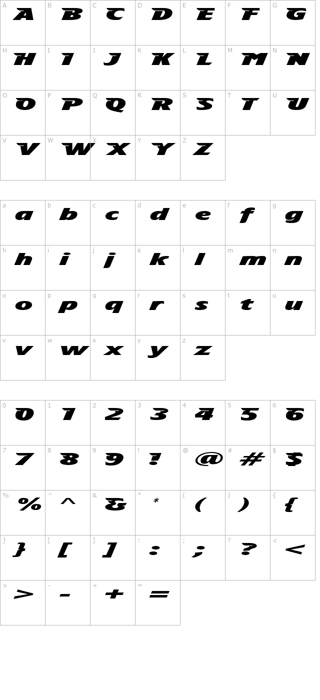 tsp tafh 1 character map