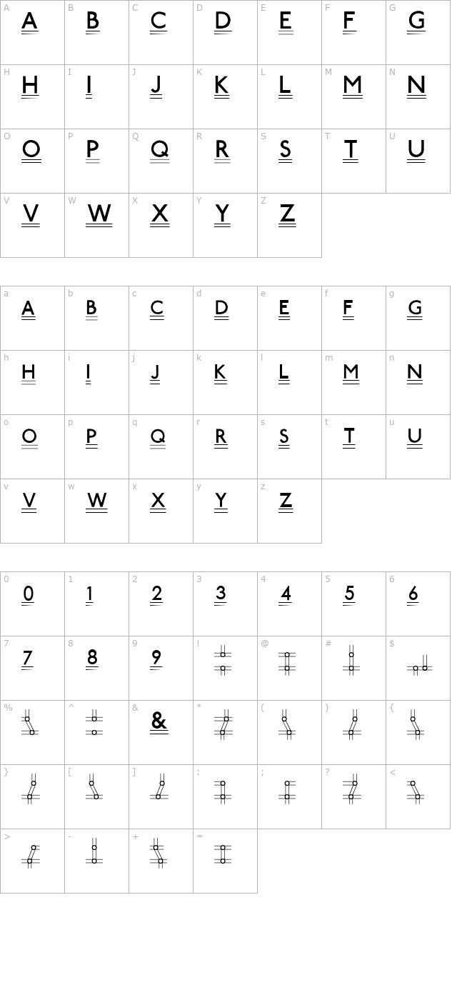 Tube Station-Plus. character map