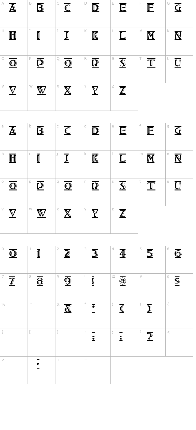 TucsonTwoStepNF character map