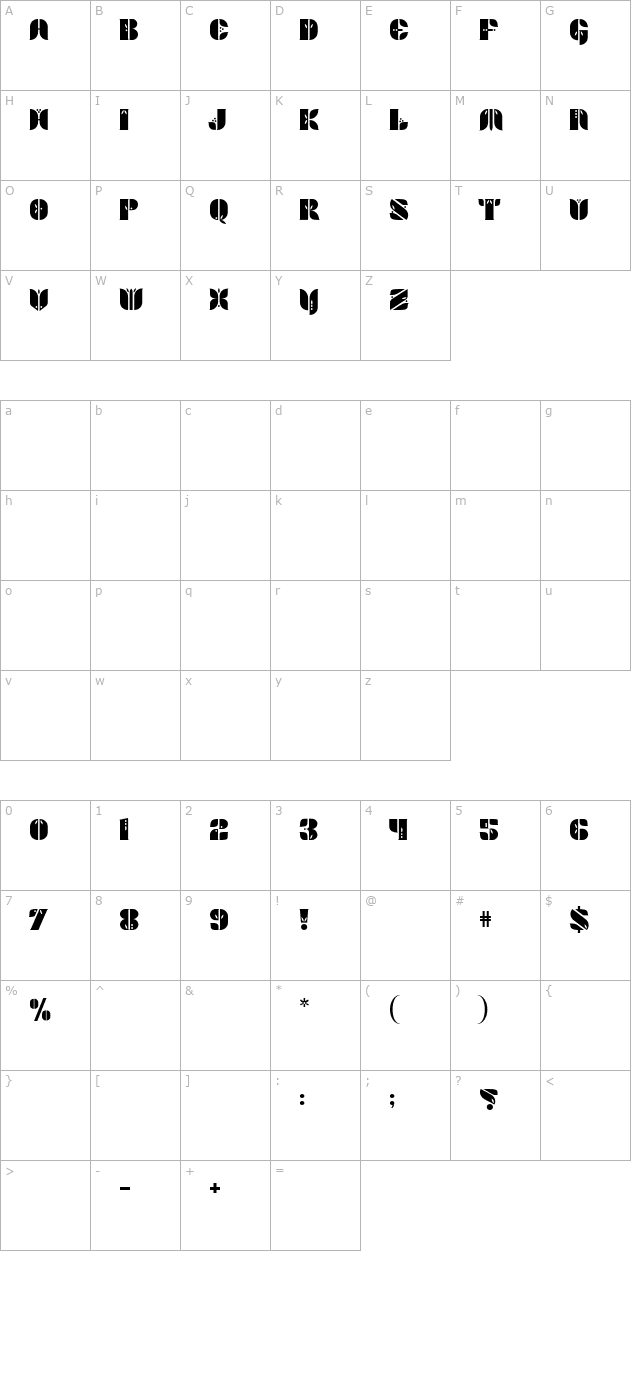 Tulip character map