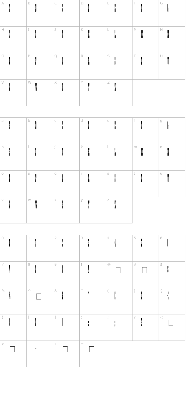 tumbleweed-ssi character map