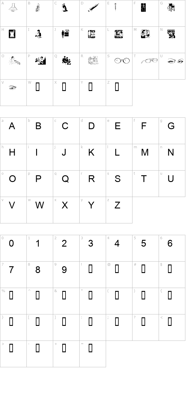 tungfont-medical-002 character map